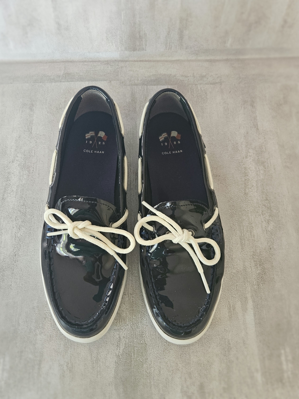 Cole Haan Women's Patent Leather Boat Shoes Loafers Black Size 8 B - Picture 14 of 15